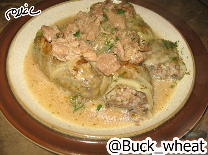 خوراک &laquo; دُلمه کلم  گندم سیاه &raquo; 