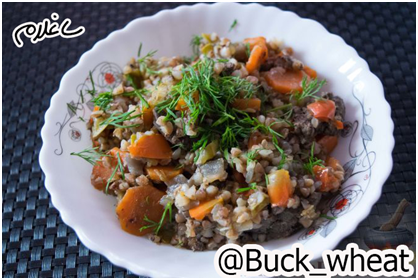 خوراک گندم سیاه با جگر 